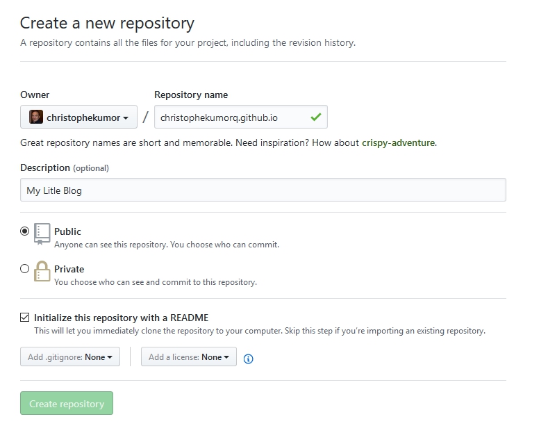 Create a new repository