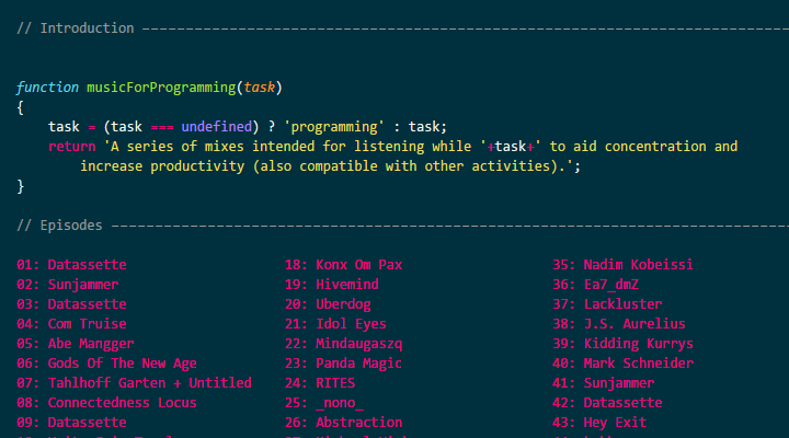 musicforProgramming